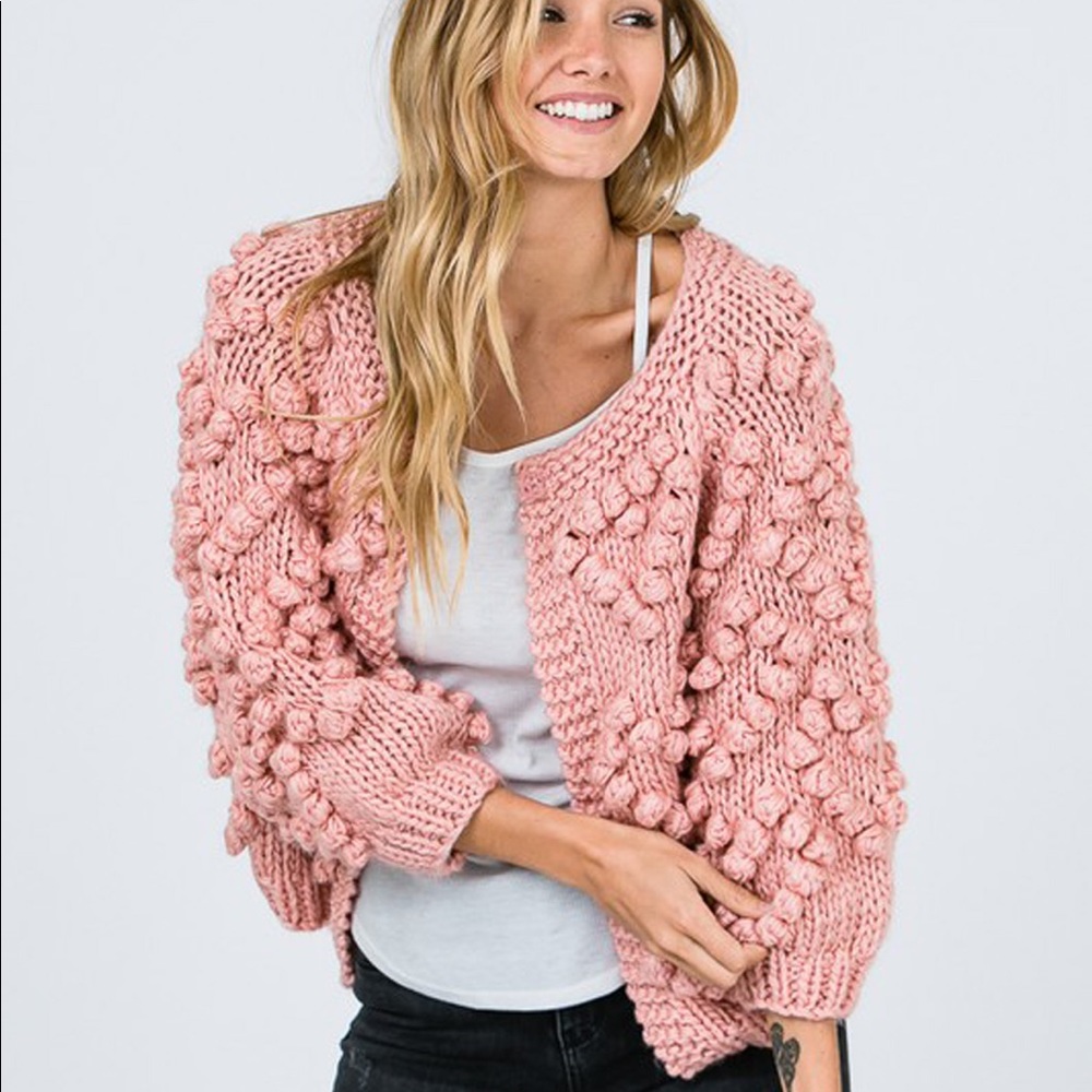 @MelisseandCo.Fashion Pom Pom knit Cardigan